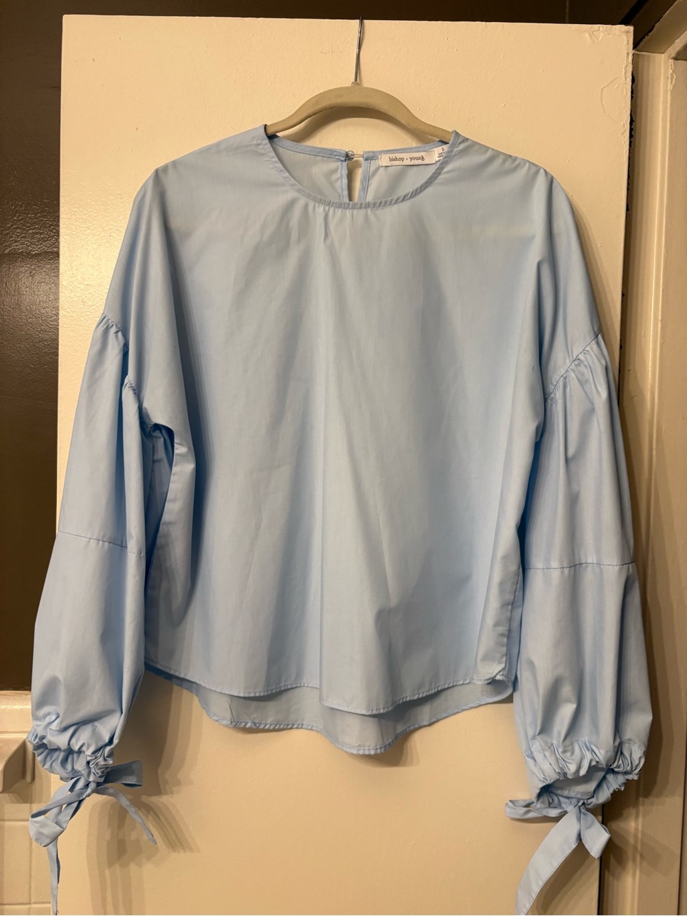 Baby Blue Wrist Tie Blouse